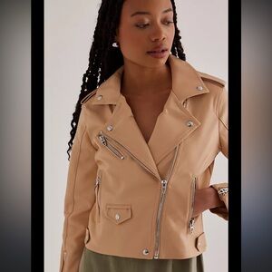 Levi's Beige Leather Biker Jacket